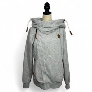 Wanakome Asymmetrical Grey Zip Hoodie – Size L